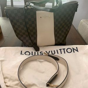 louis vuitton damier canvas and taurillon leather